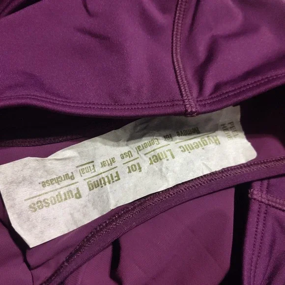 New Athleta One Piece Swimsuit XL Rashguard Purple Long Sleeve NWT Front Zip - Picture 6 of 9